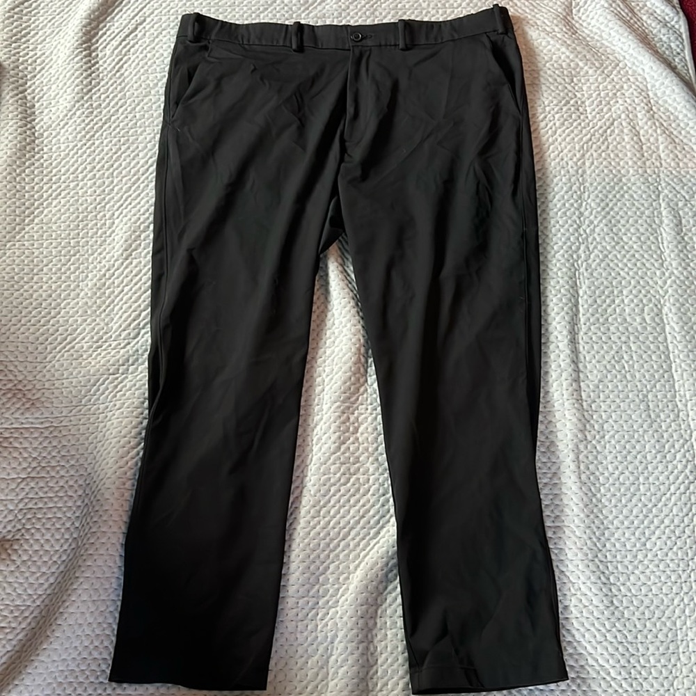 Black dress pants, elastic waist